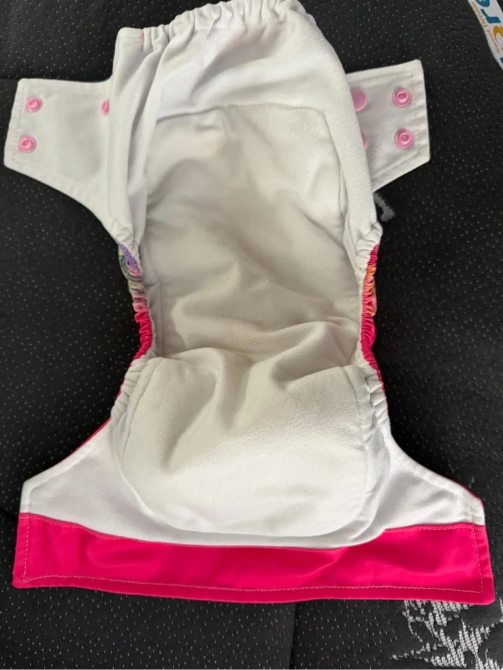 Girls Hot Pink Princess Swim Diaper Cover with Adjustable Snaps